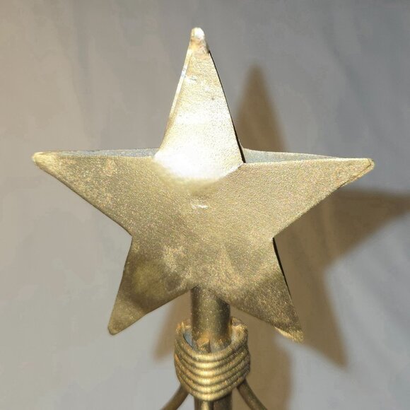 Gold Wire Metal Christmas Tree ornament holder Star Topper 24 Branches 20" - Picture 4 of 4